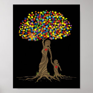 Poster Quebra-cabeça Tree Ama Mãe E Autismo Filha Autista