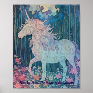 Poster Quebra-Cabeça Unicórnio Pastel Sonhador