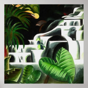Poster Quebra de Água da Floresta Espelhada em Estilo Geo