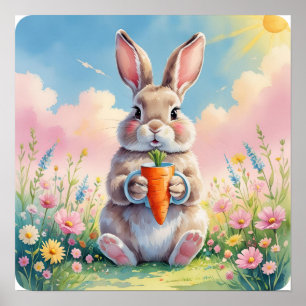 Poster Quebra de Bunny Latte - Arte de Pastel Carrot