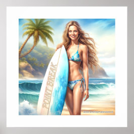 Poster Quebra de Ponto de Ação de Rapariga