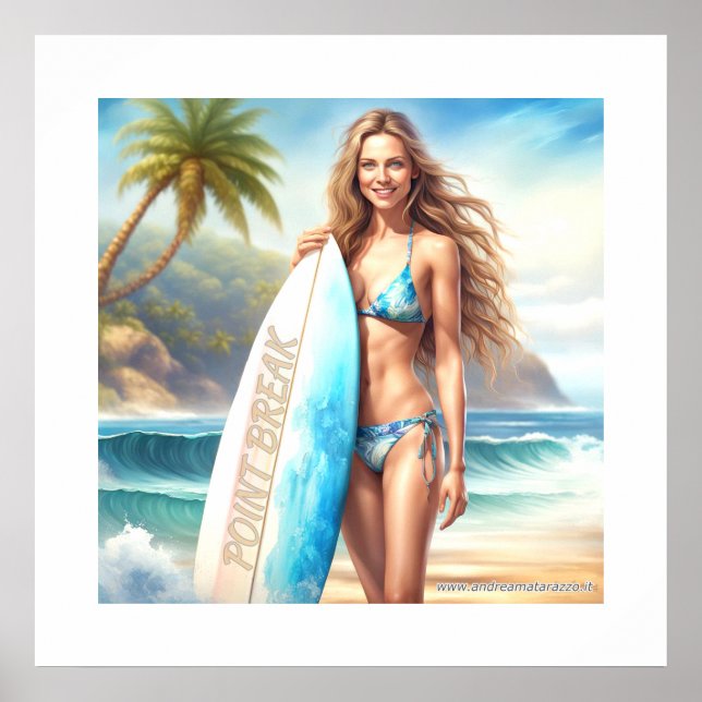 Poster Quebra de Ponto de Ação de Rapariga (Frente)