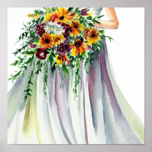 Poster Quebra Radiante, Buquê Bridal em Cascata 1,