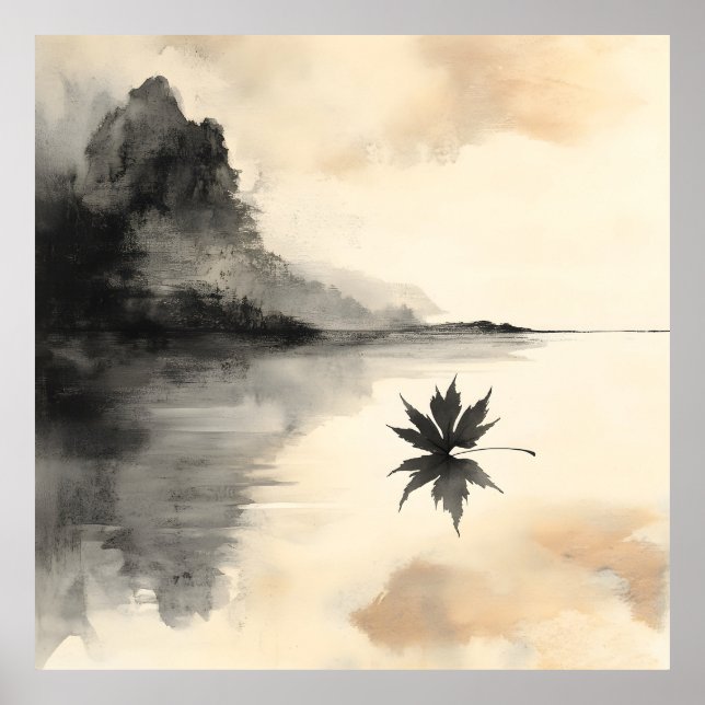 Poster Quebra Silenciosa de outono Sunset Minimalista (Frente)