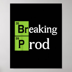 Poster Quebrando camiseta Ops Do Dev Engraçado Do Prod.pn