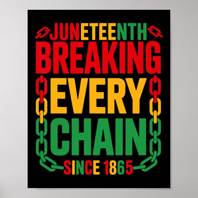 Poster Quebrando Todas as Correntes Desde 1865 Juneteenth (Frente)