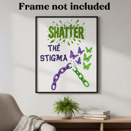 Poster Quebre o estigma - saúde mental