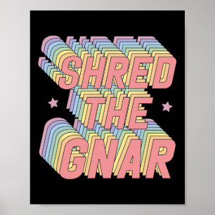 Poster Quebrou O Gnar Snowboard Surfing No Rainbow Pastel