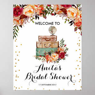 Poster Queda AutumnTraveling do sinal de boas-vindas