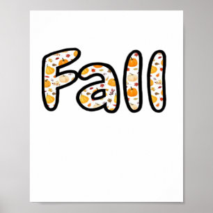 Poster Queda com a Printab da Estação de outono de Pumpki
