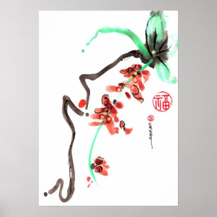 Poster Queda da flor do primavera