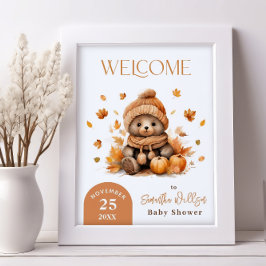 Poster Queda De Amor Urso De Teddy Laranja Pumpkin Bem-Vi