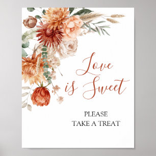 Poster Queda de flor selvagem no amor Chá de fraldas amor