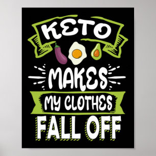 Poster Queda De Roupas Ketogénicas Com Baixo Carbo