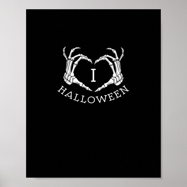 Poster Queda do Coração do Esqueleto das Halloween (Frente)