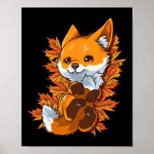 Poster Queda do outono do Baby Fox Baby
