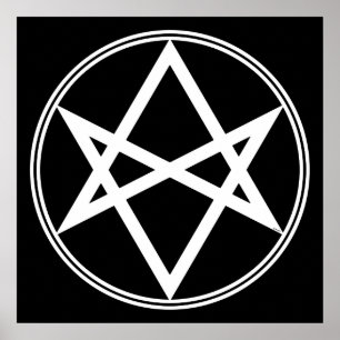 Pôster Queda do Unicursal Hexagrama Branco