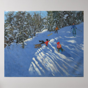 Poster Queda fora o pequeno trenó Morzine