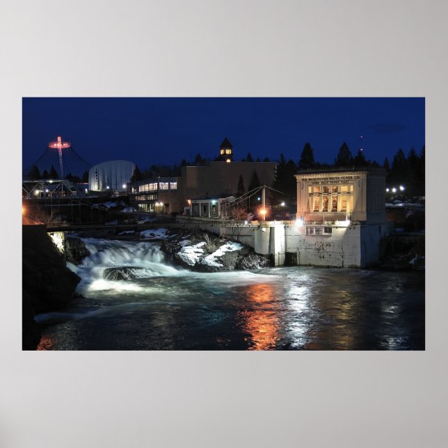 PÔSTER QUEDA SUPERIOR DO RIO SPOKANE (Frente)