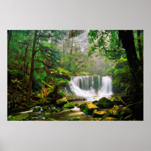 Poster Quedas da ferradura cercadas pela floresta húmida