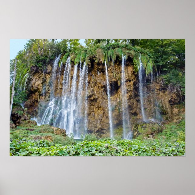 Poster Quedas de água no Parque Nacional de Plitvice - Cr (Frente)