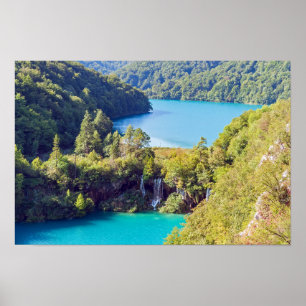 Poster Quedas de água no Parque Nacional de Plitvice - Cr
