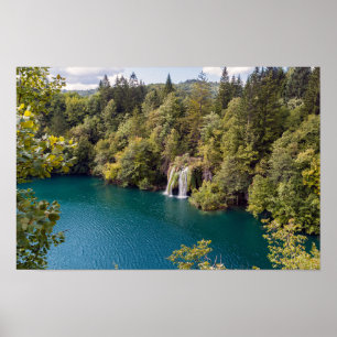 Poster Quedas de água no Parque Nacional de Plitvice - Cr