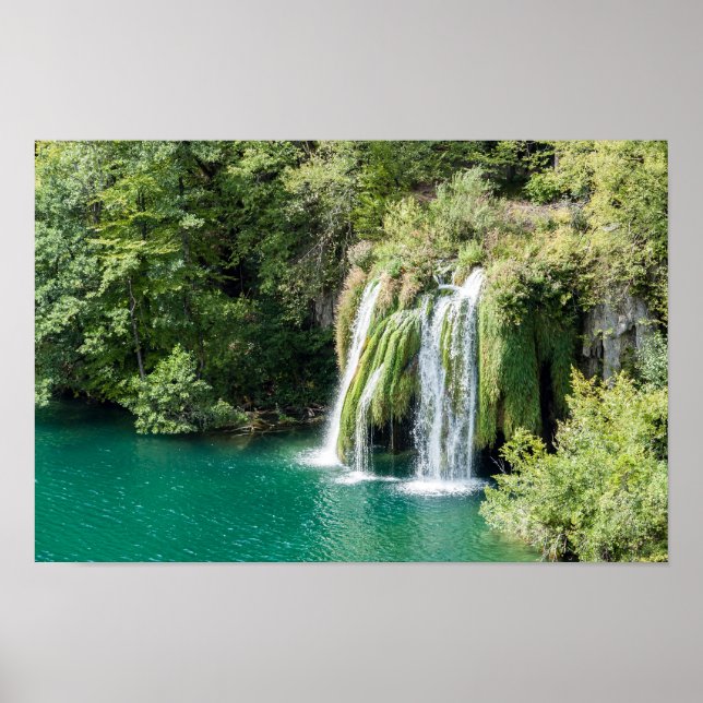 Poster Quedas de água no Parque Nacional de Plitvice - Cr (Frente)