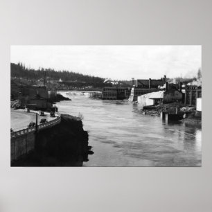 Poster Quedas de Willamette e cidade de Oregon dos