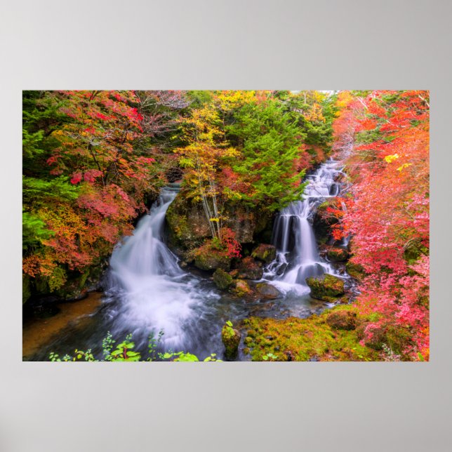 Poster Quedas | Faucet Waterfall Nikko Japan Fall (Frente)