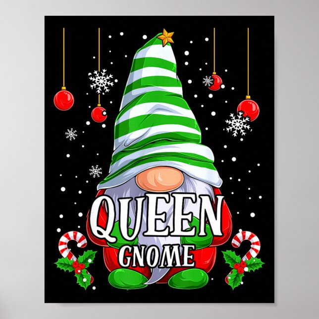 Poster Queen Gnome Christmas Pajamas Matching Family Grou (Frente)