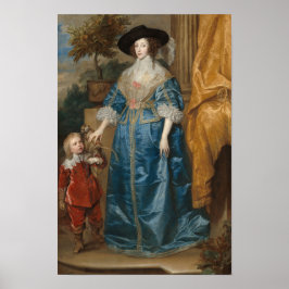 Poster Queen Henrietta Maria with Sir Jeffrey Hudson