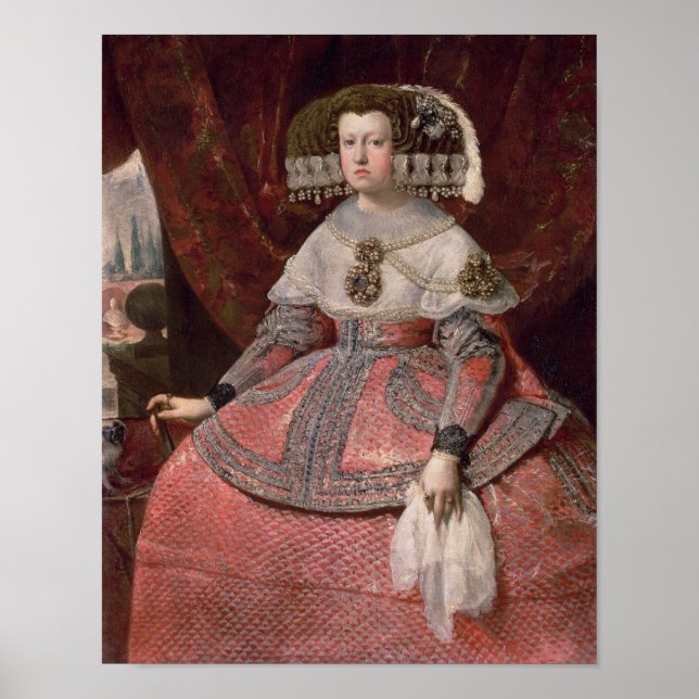 Poster Queen Maria Anna of Spain in a red dress (Frente)