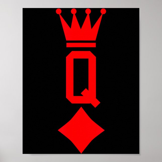 Poster Queen Of Diamonds Playing Card Halloween Costume  (Frente)