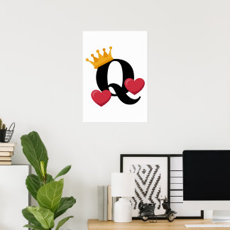 Poster Queen of Hearts Crowned Love Emblem