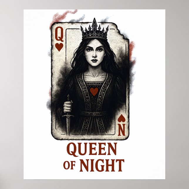 Poster Queen of Night-Dark Fantasy Playing Card (Frente)