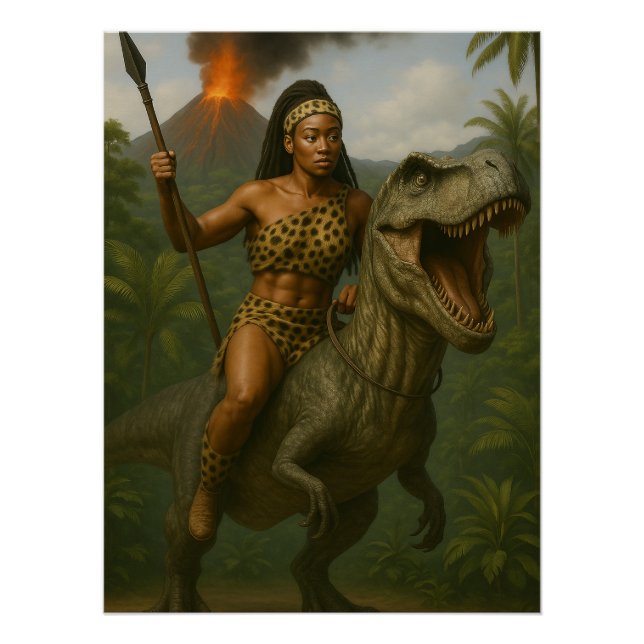 Pôster Queen of the Wild – Amazon Warrior on Dinosaur (Frente)
