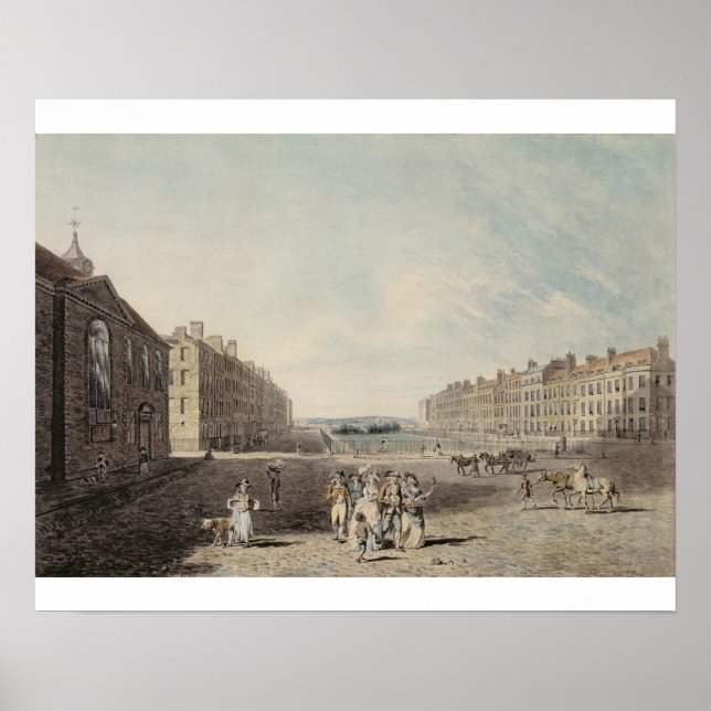 Pôster Queen Square, Londres, 1786 (c/c e caneta e tinta  (Frente)