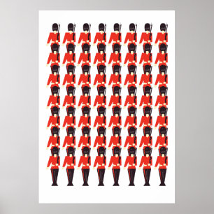 Poster Queens Guard Soldiers Pattern