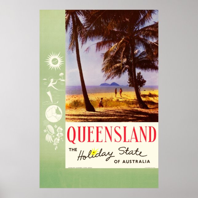 Poster Queensland, Estado Feriado da Austrália (Frente)