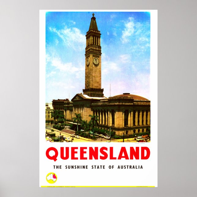 Poster Queensland Sunshine State Brisbane (Frente)