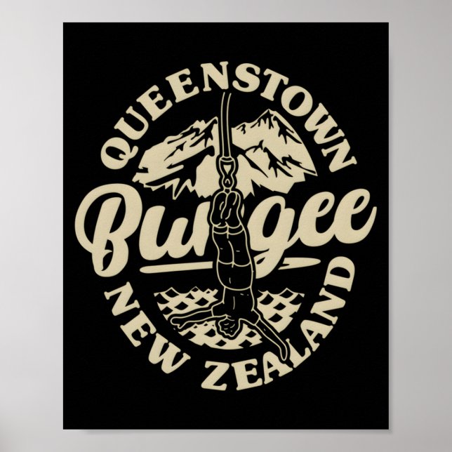 Poster Queenstown Bungee Jump New Zealand Bungee Extreme  (Frente)