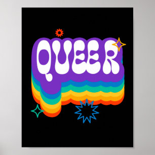 Poster Queer. LGBT+Orgulho. Arco-íris.