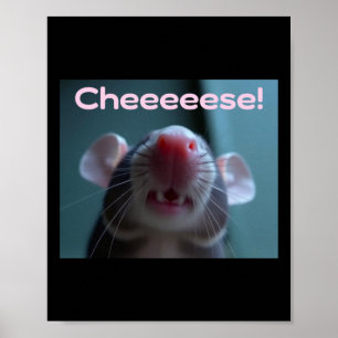 Poster Queijo! Adesivo de Rato de Estimação 