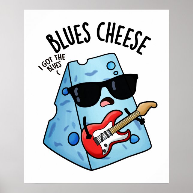 Poster Queijo Blues Piada de Comida Divertida  (Frente)