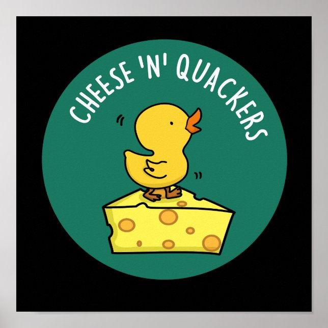 Poster Queijo E Quackers Engraçado Pum Escuro BG (Frente)