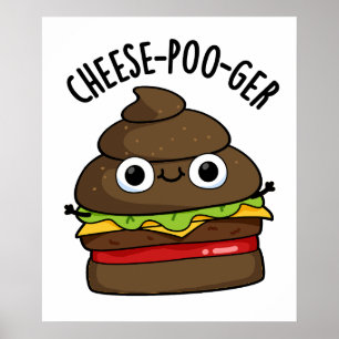 Poster Queijo-Poo-ger Engraçado Pun