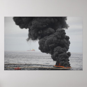 Pôster Queimaduras de óleo concentrado coletadas