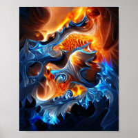 Queimando Fogo e Arte Fractal Espiral do Gelo