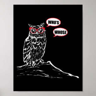 Poster Quem é o Coruja de Gramática Divertida Nerd de Gra